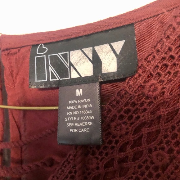 IN NY Romper Burgundy Lace Medium - Picture 5 of 6